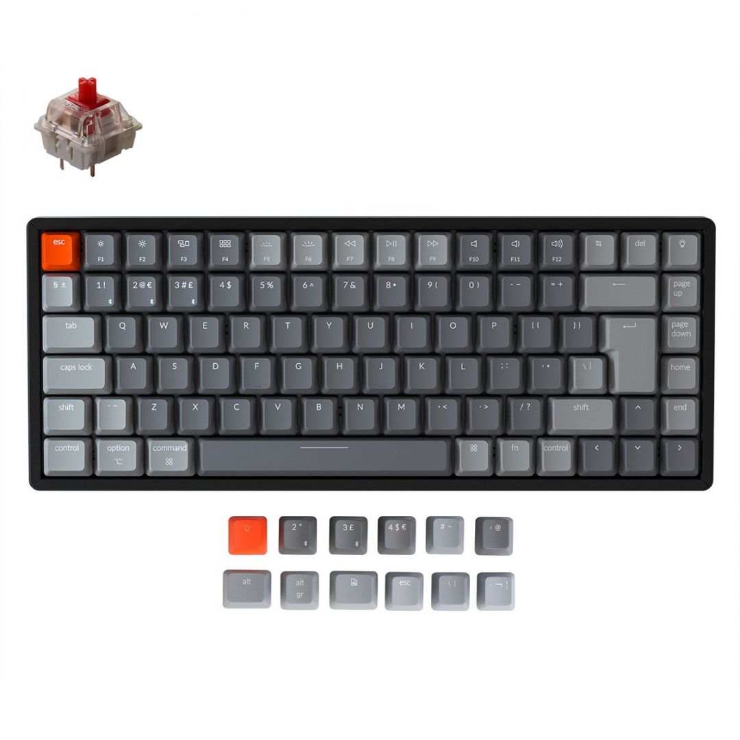 Keychron K2 Wireless Mechanical RGB Red Switch Hot Swap Keyboard Black UK