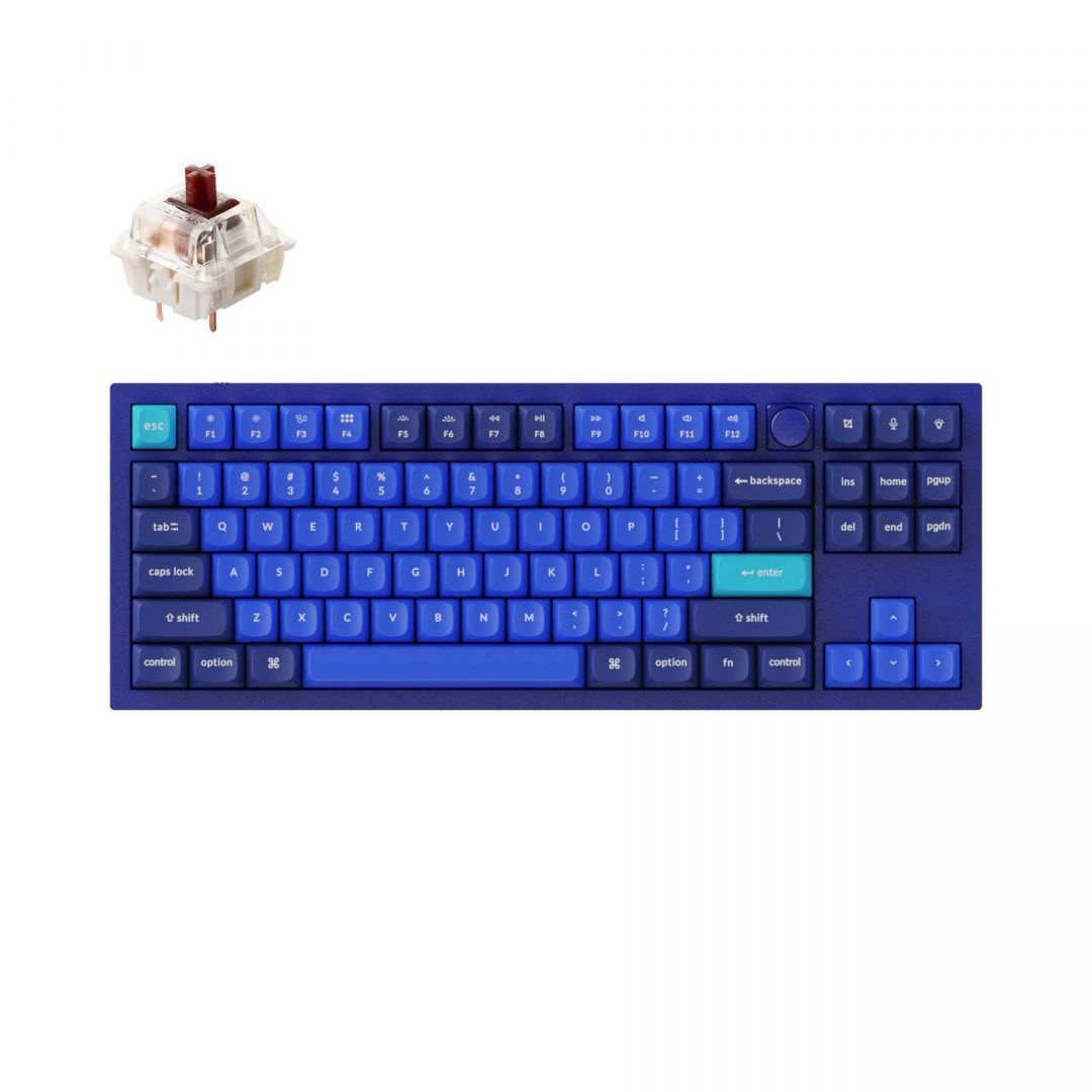 Keychron Q3 Mechanical Swappable RGB Switch Gateron Keyboard Navy Blue A US