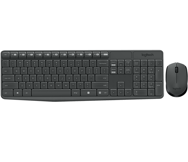 Logitech MK235 Wireless Combo billentyűzet + egér Black HU