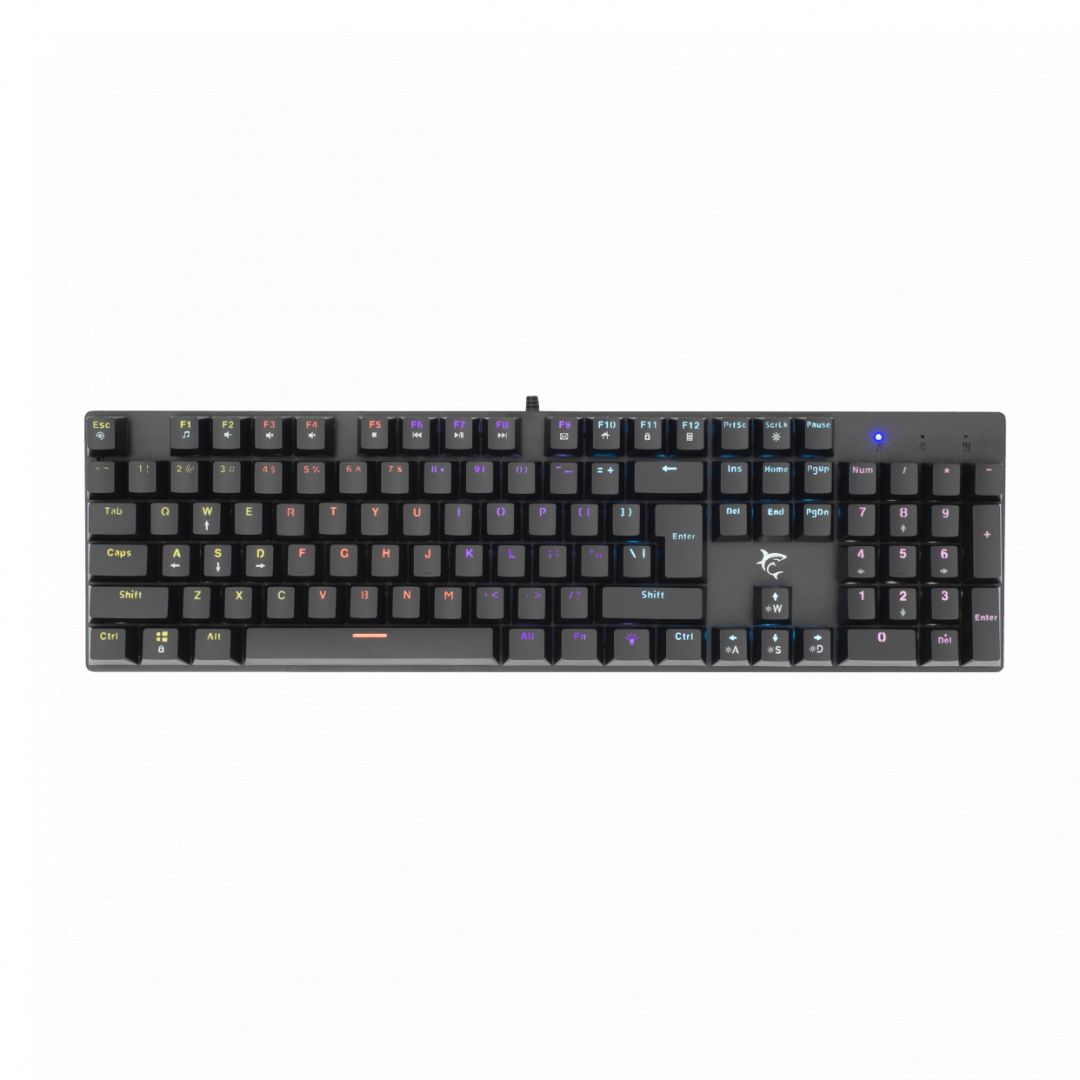 White Shark GK-2107 Commandos Elite Blue Switch Mechanical Gaming Keyboard Black US