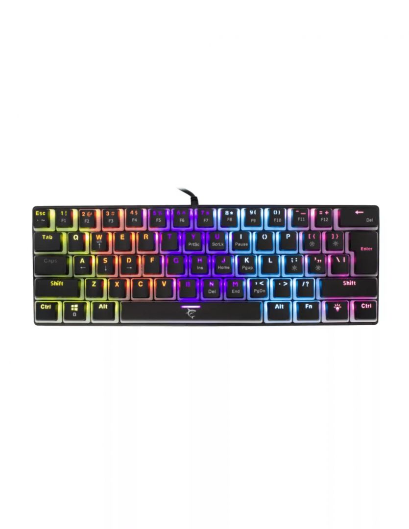 White Shark GK-2202B Ashiko Red Switches Mechanical 60% Gaming Keyboard Black US