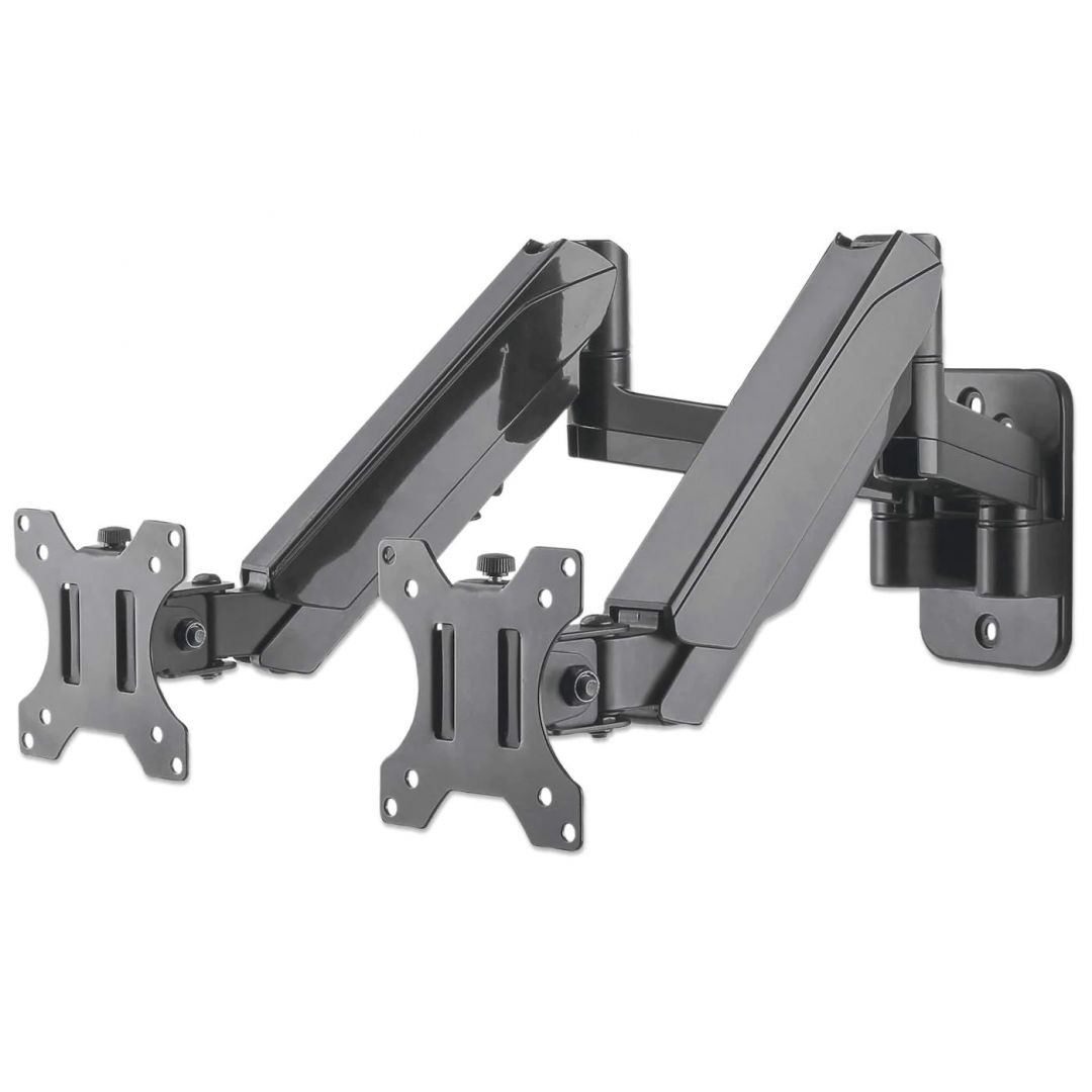 Manhattan Universal Gas Spring Dual Monitor Wall Mount Black