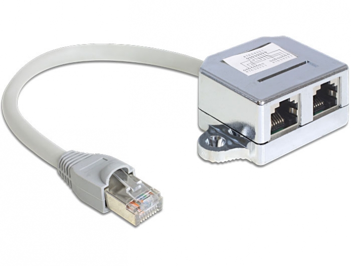 DeLock RJ45 Port duplázó (1 RJ45 dugó > 2 RJ45 jack (1x Ethernet, 1x ISDN)