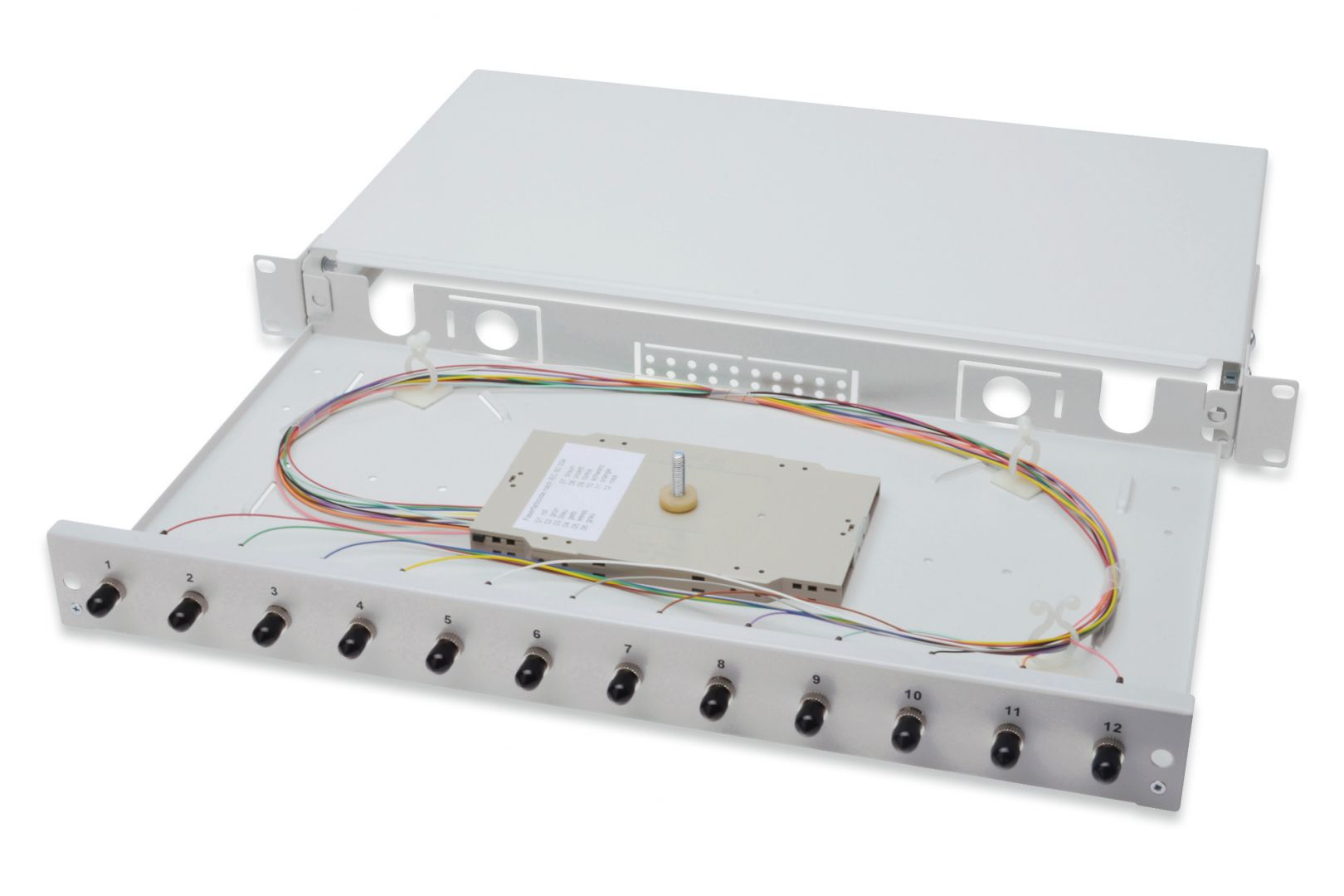 Digitus FO splice box, 1U, equipped, 12x LC DX, OM4