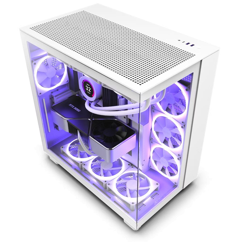 NZXT H9 Flow Tempered Glass Matte White