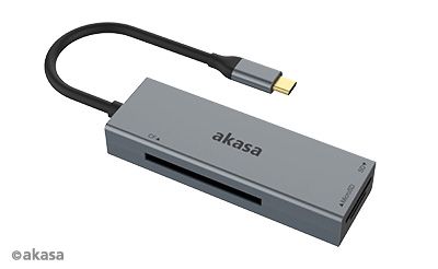 Akasa USB 3.2  Type-C  3-in-1 Card Reader Grey