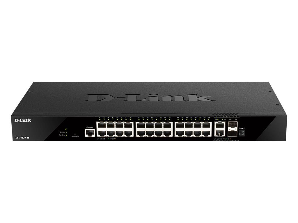 D-Link DGS-1520-28 24x1000Mbps + 2x10G + 2xGigabit SFP+ Smart Managed Switch