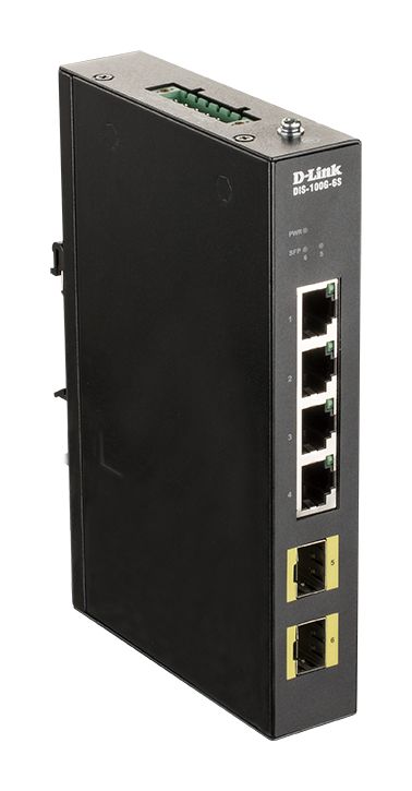 D-Link DIS-100G-6S 4-port Gigabit Industrial Gigabit Unmanaged Switch with 2 SFP slots