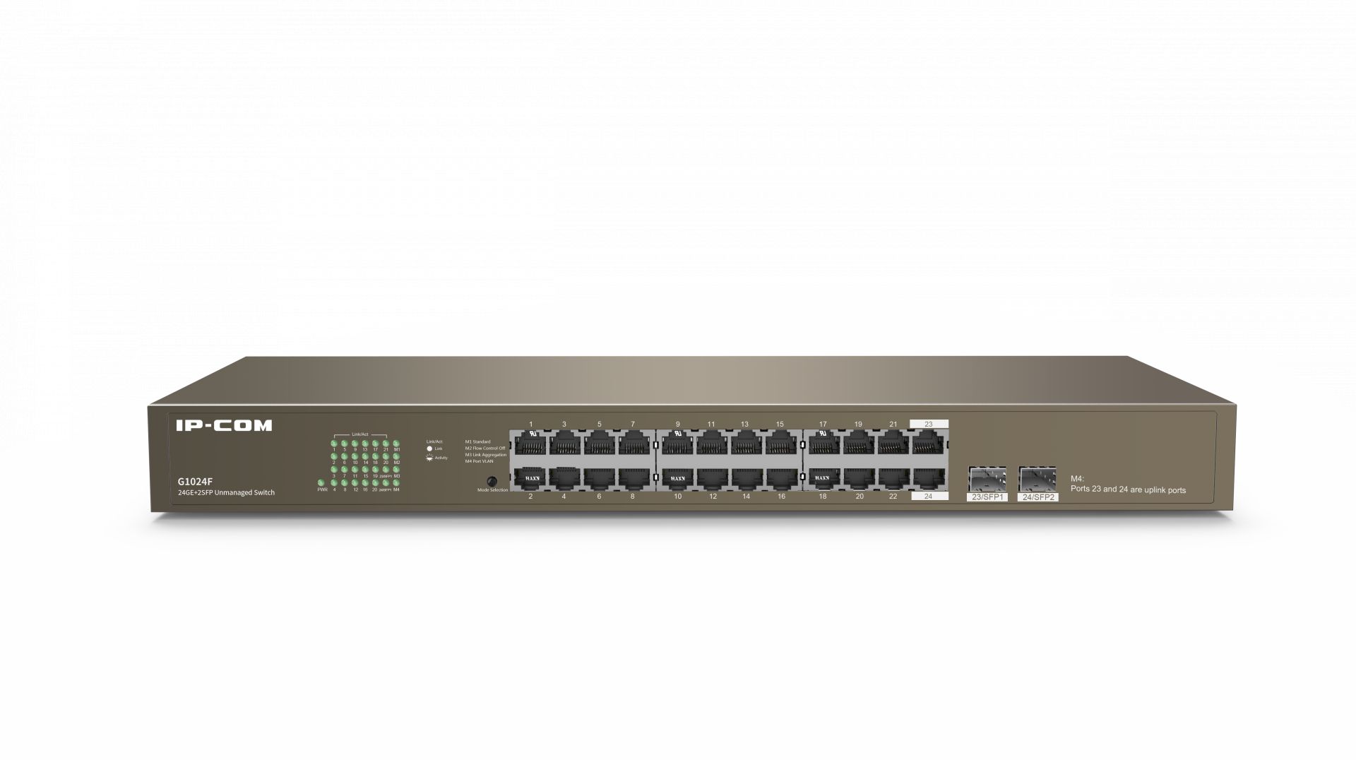 IP-COM G1024F 24-Port Gigabit Unmanaged Switch with 2 SFP Slots