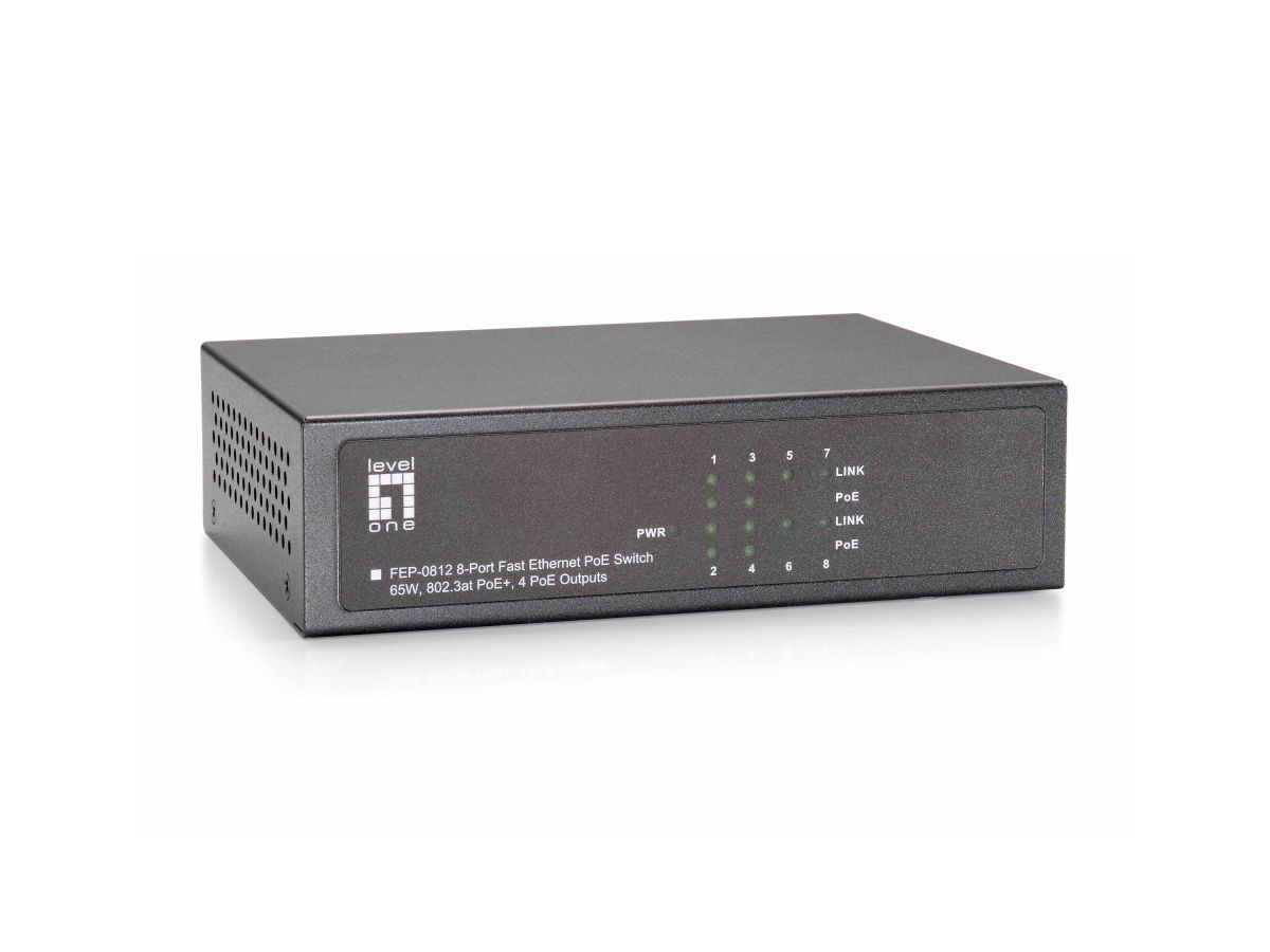 LevelOne FEP-0812 8-Port Fast Ethernet PoE Switch