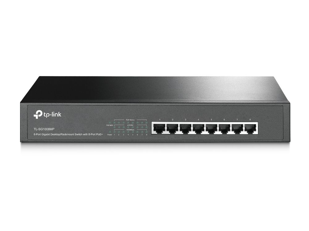 TP-Link TL-SG1008MP 8-Port Gigabit Desktop/Rackmount Switch with 8-Port PoE+