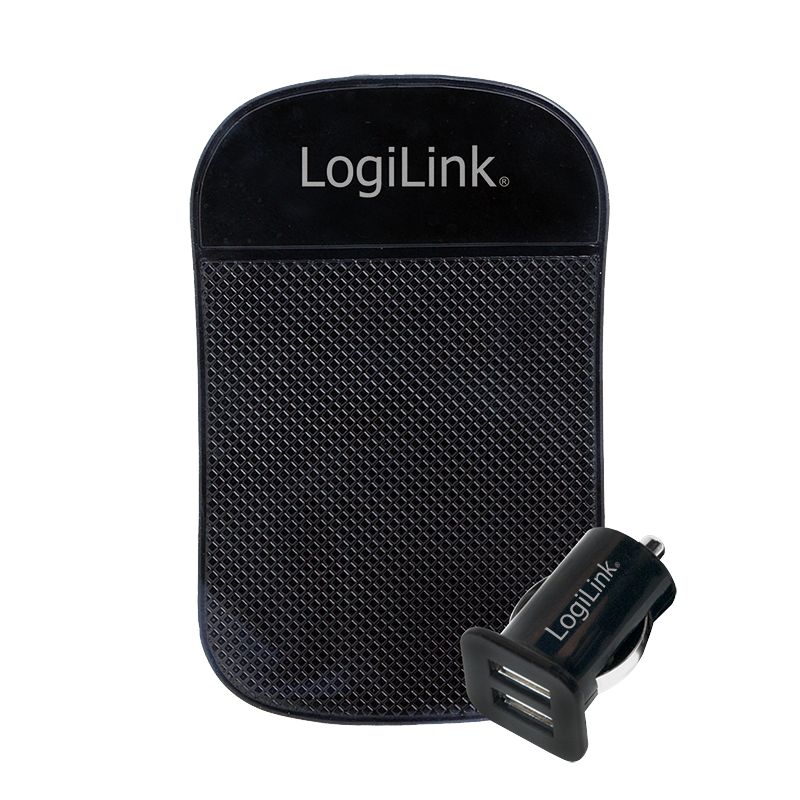 Logilink USB car charger 2x USB ports 10.5W + anti-Slip mat