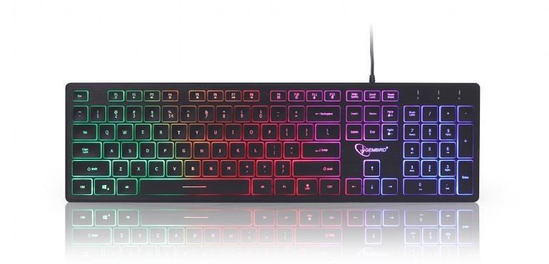 Gembird KB-UML-01 Rainbow Keyboard Black US