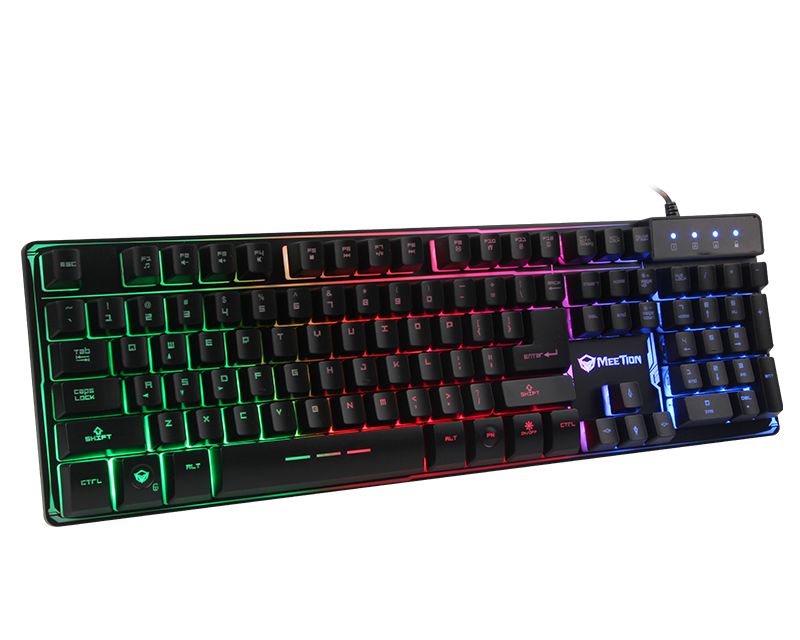 Meetion K9300 Colorful Rainbow Backlight Gaming Keyboard Black HU