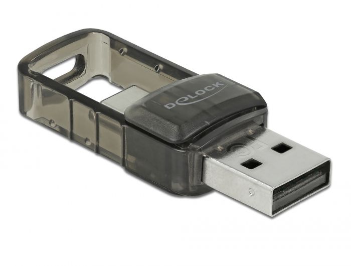 DeLock USB 2.0 Bluetooth 4.0 Adapter 2 in 1 USB Type-C or Type-A Transparent