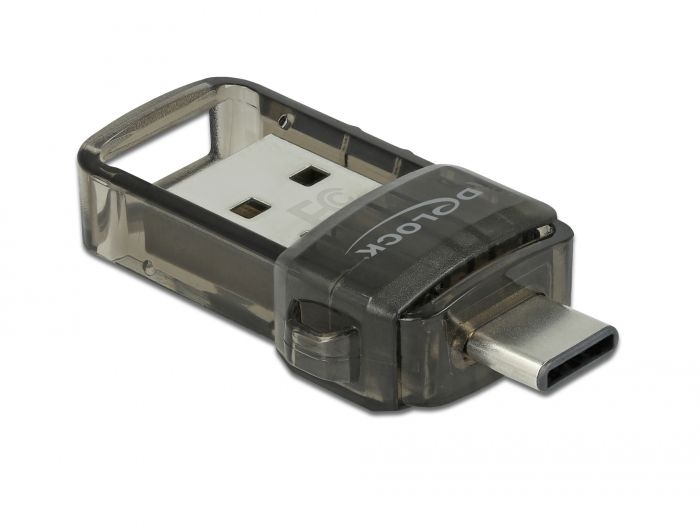 DeLock USB 2.0 Bluetooth 4.0 Adapter 2 in 1 USB Type-C or Type-A Transparent