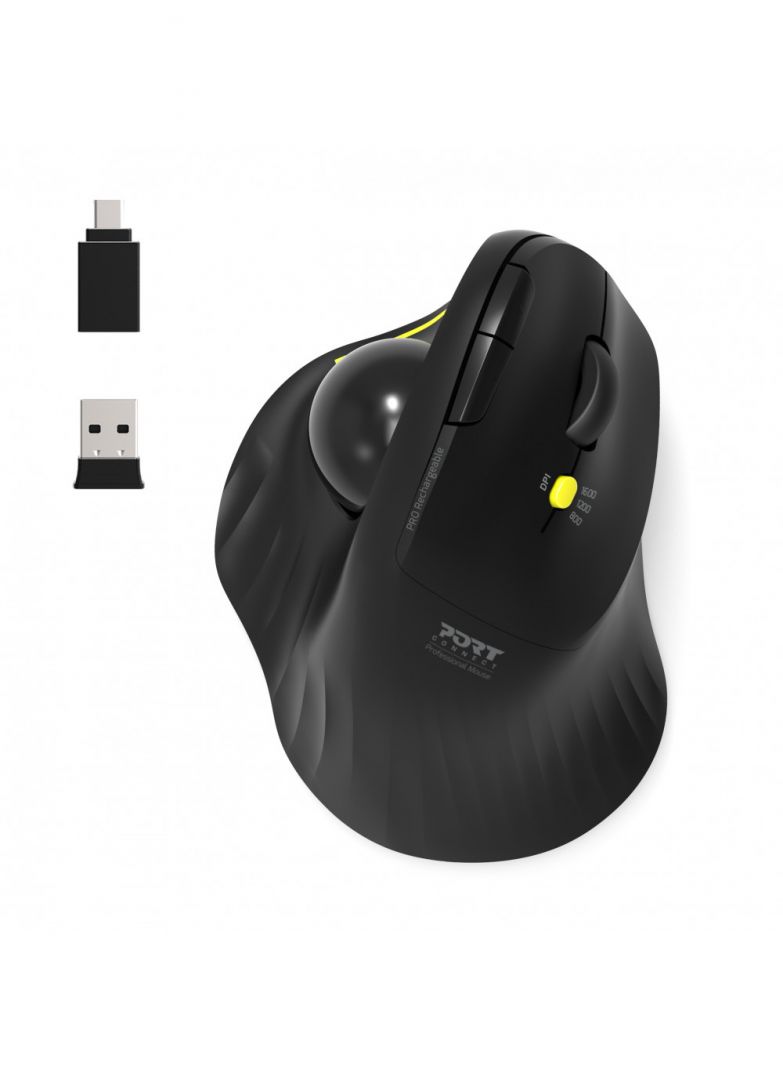 Port Designs Bluetooth Wireless Ergonomic Mouse Black