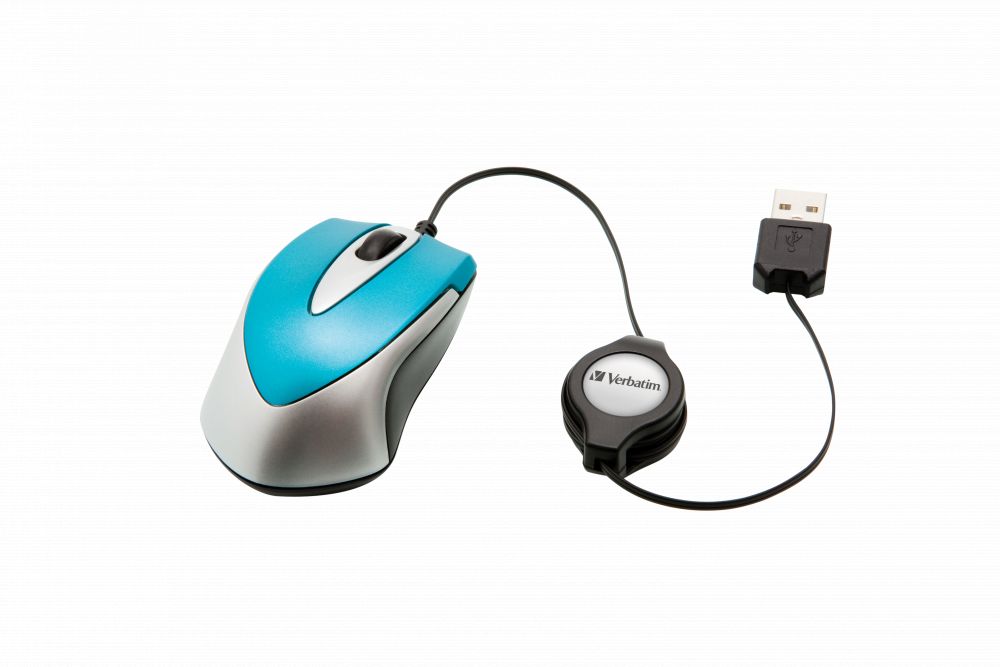 Verbatim Go Mini Optical Travel Mouse Caribbean Blue