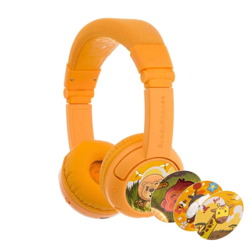 BuddyPhones Play+ Bluetooth Headset for Kids Sun Yellow