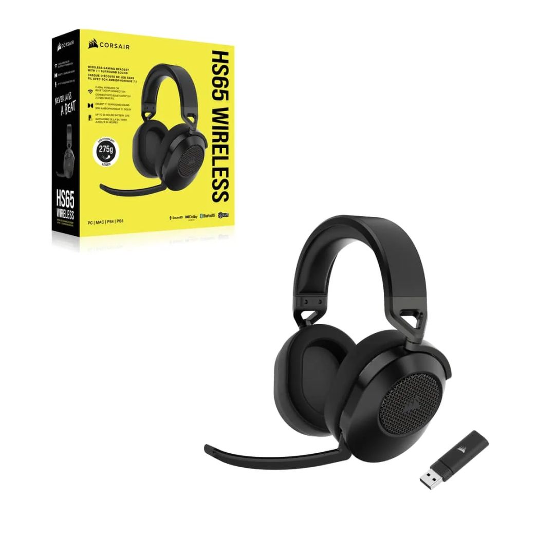 Corsair HS65 v2 Wireless Bluetooth Gaming Headset Carbon