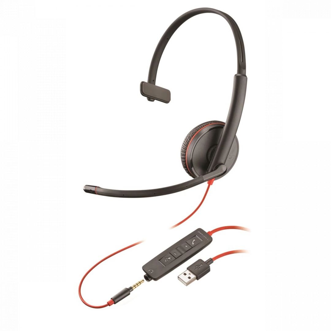 Poly Plantronics Blackwire 3215 USB-A Headset Black