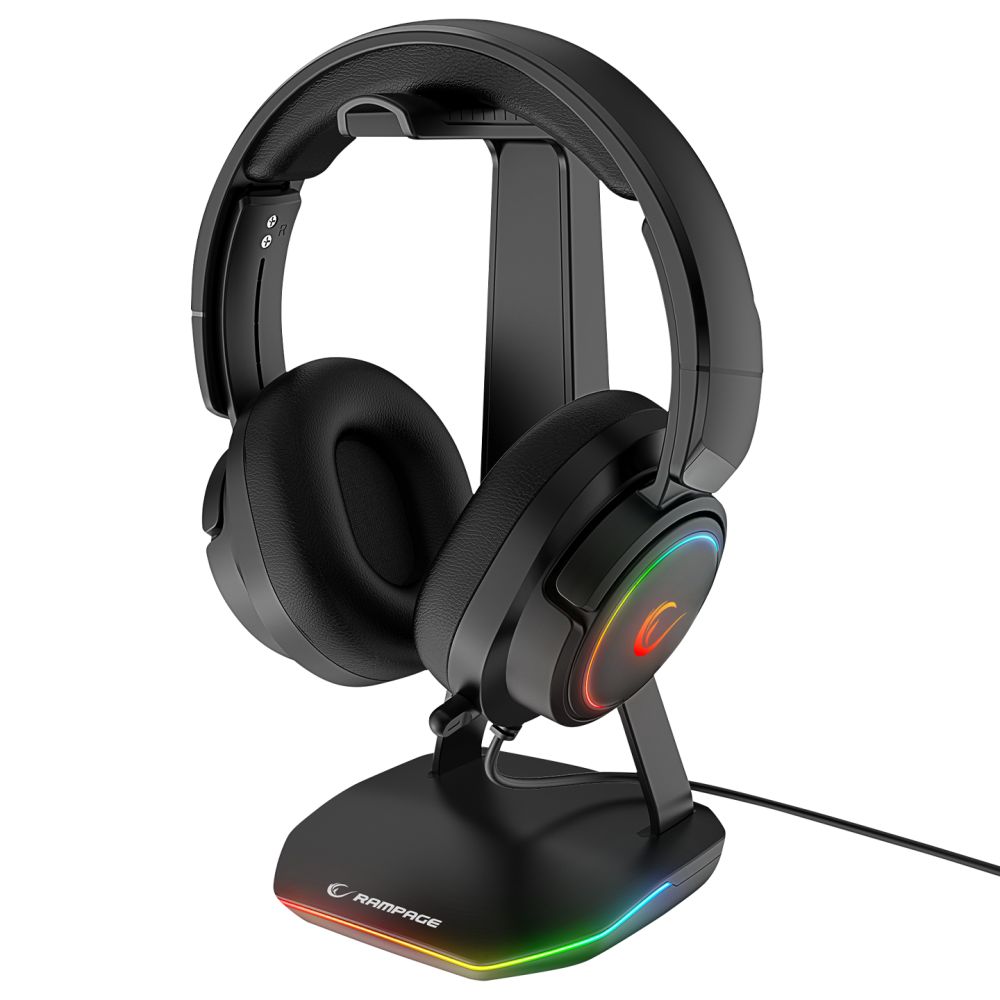 Rampage Tower T14 RGB Headset Stand Black