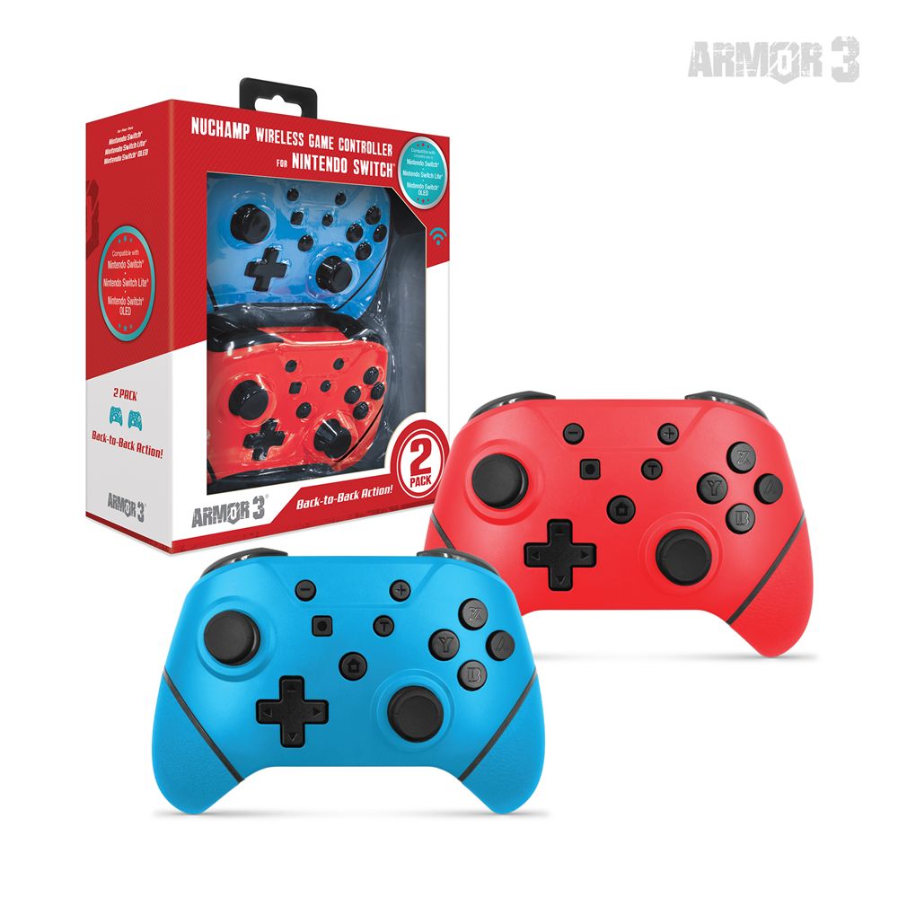 ARMOR3 NuChamp Nintendo Switch Gamepad Red/Blue (2-pack)