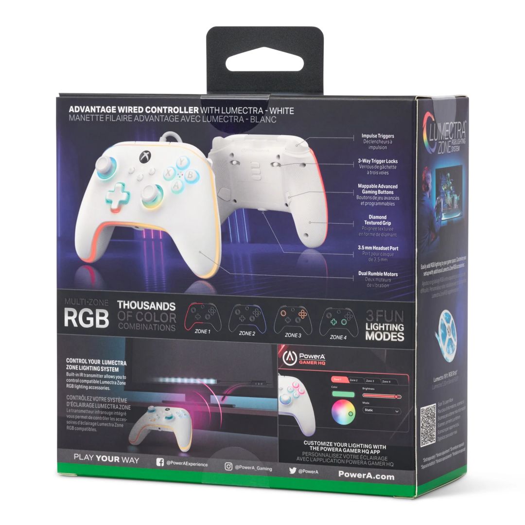 PowerA Advantage Wired Controller for Xbox Series X|S with Lumectra White