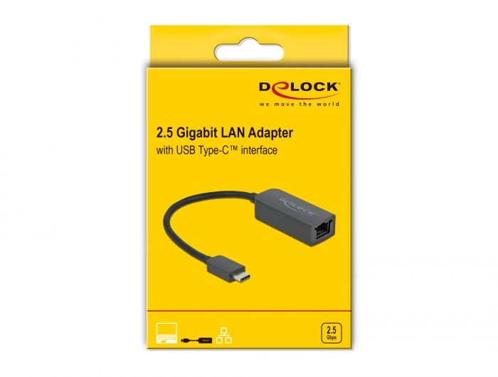 DeLock Delock USB Type-C adapter apa   2,5 Gigabit LAN kompakt