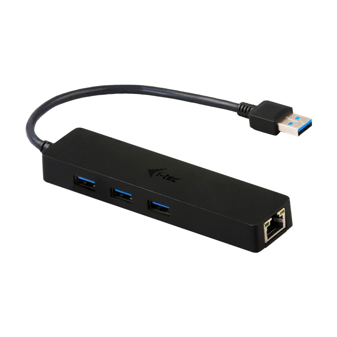 I-TEC USB 3.0 Slim HUB 3 Port+Gigabit Ethernet Adapter Black