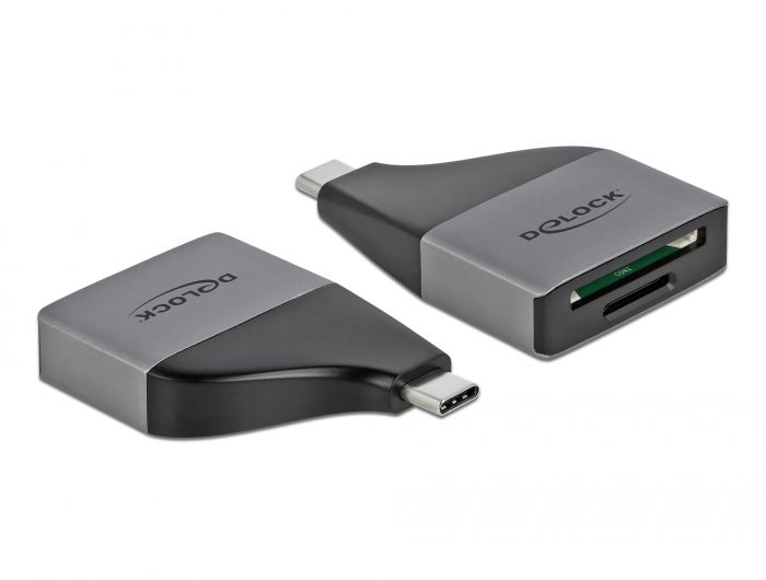 DeLock USB Type-C for SD/MMC + Micro SD memory cards compact design Card Reader Black