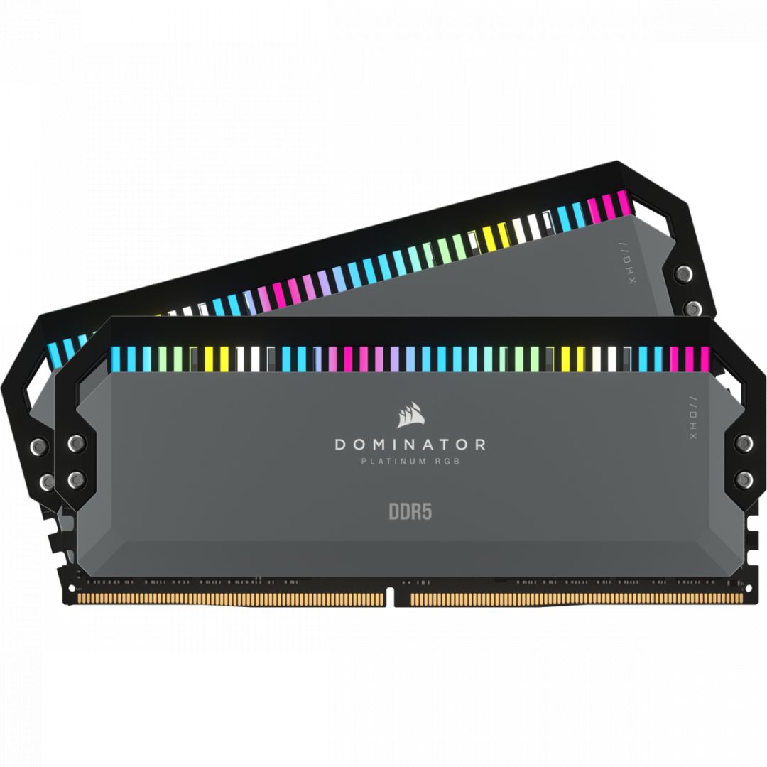 Corsair 64GB DDR5 5200MHz Kit(2x32GB) Dominator Platinum RGB AMD Expo Cool Grey