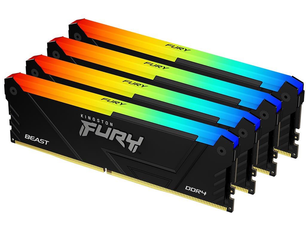 Kingston 32GB DDR4 3600MHz Kit(4x8GB) Fury Beast RGB Black