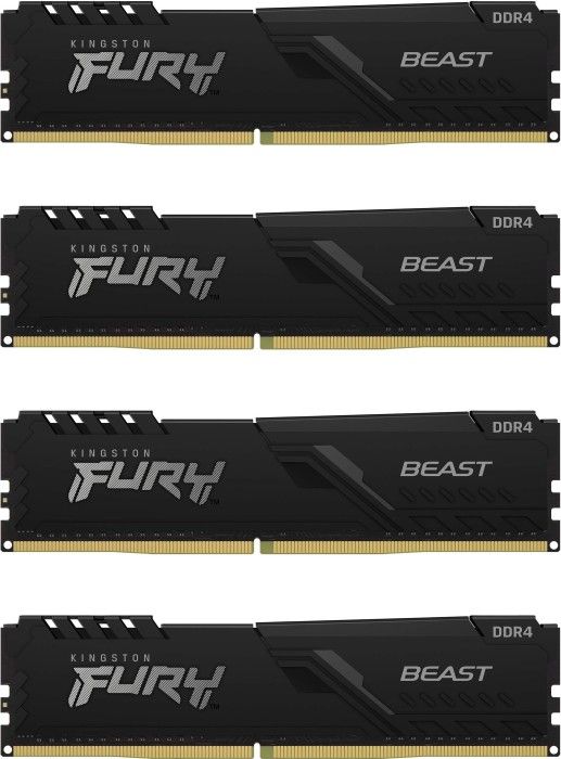 Kingston 64GB DDR4 3200MHz Kit(4x16GB) Fury Beast Black