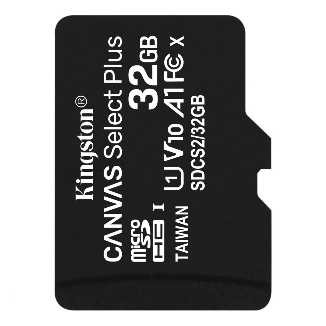 Kingston 32GB microSDHC Canvas Select Plus Class 10 100R A1 V10 C10 Card adapter nélkül