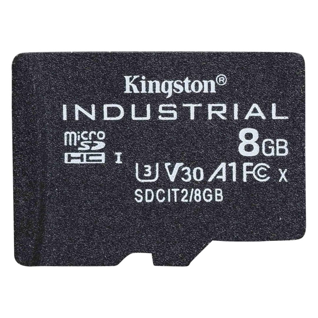 Kingston 8GB microSDHC Class 10 CL10 U3 V30 A1 Industrial adapter nélkül