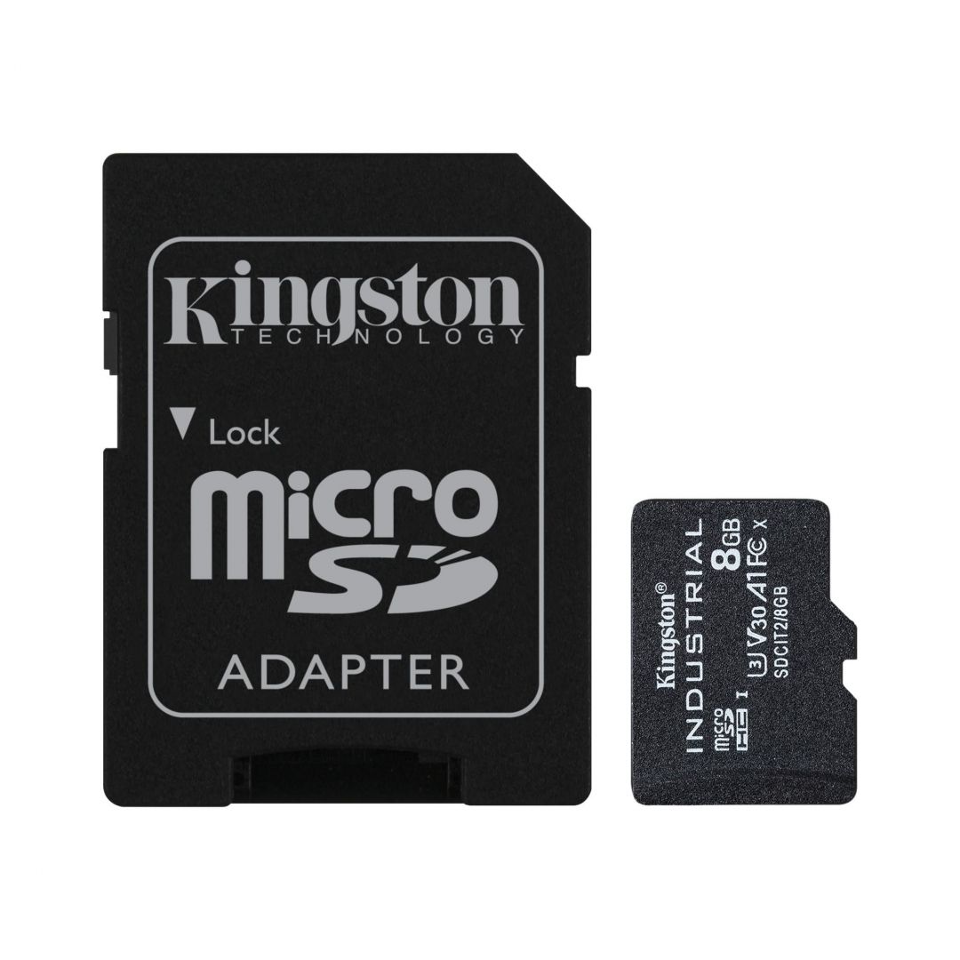 Kingston 32GB microSDHC Class 10 CL10 U3 V30 A1 Industrial + adapterrel