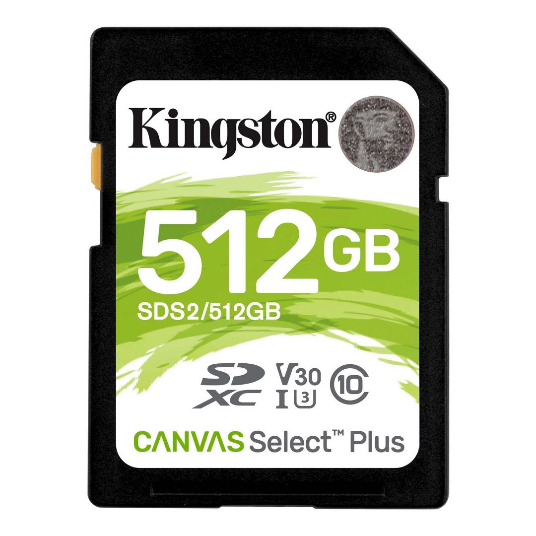 Kingston 512GB SDXC Canvas Select Plus Class 10 100R C10 UHS-I U3 V30