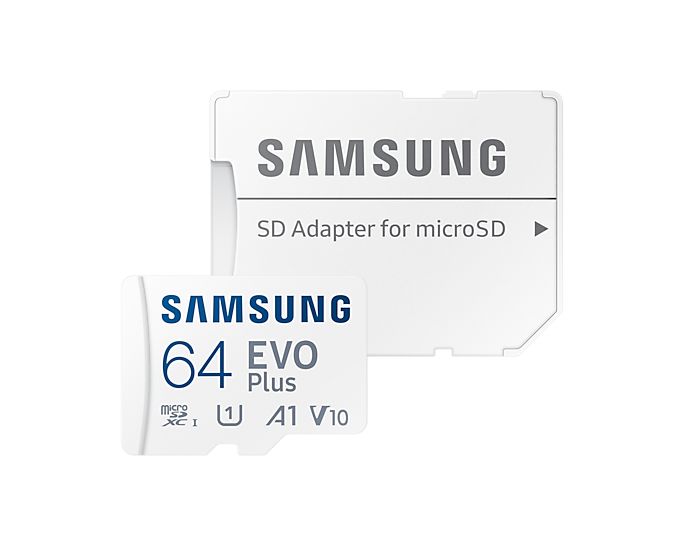 Samsung 64GB microSDXC EVO Plus Class10 U1 A1 V10 + adapterrel