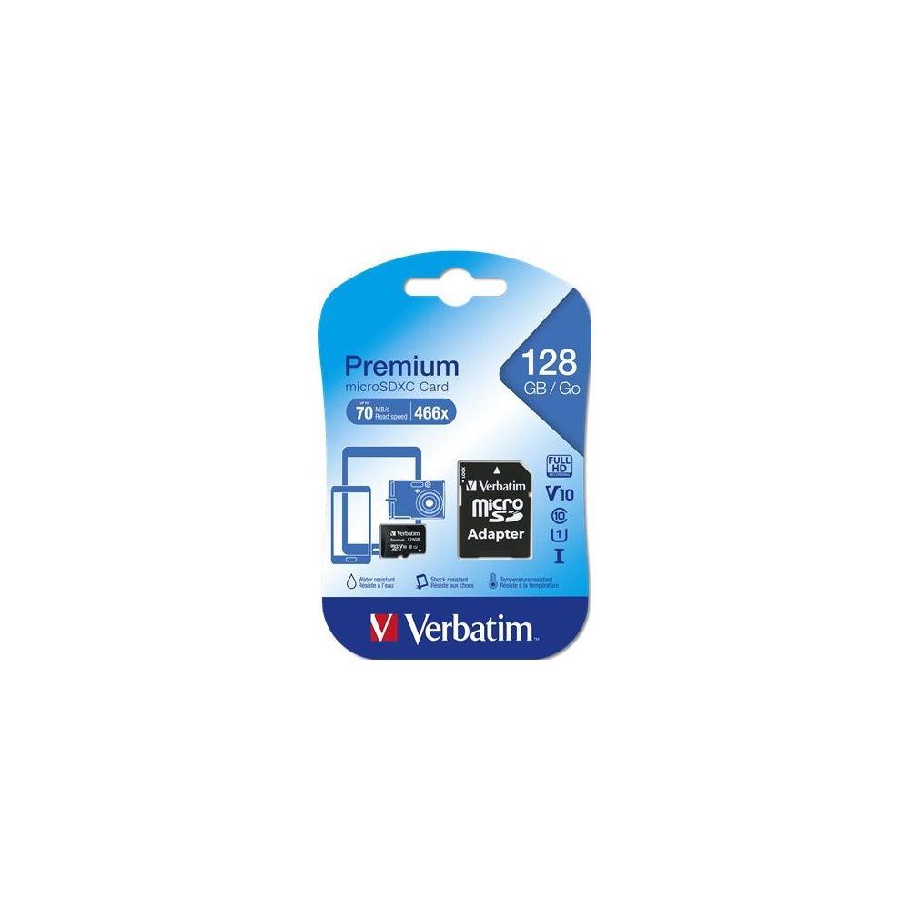 Verbatim 128GB MicroSDXC Premium UHS-I Class10 + Adapter