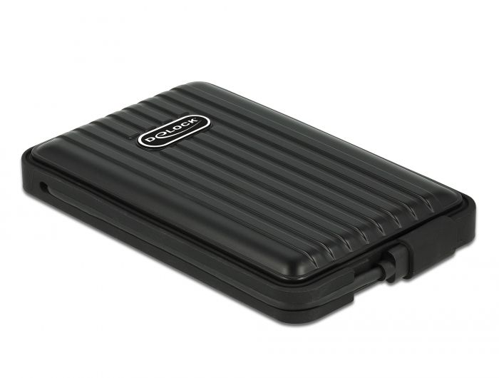 DeLock External Enclosure for 2.5″ SATA HDD / SSD with USB Type-C IP66 Black
