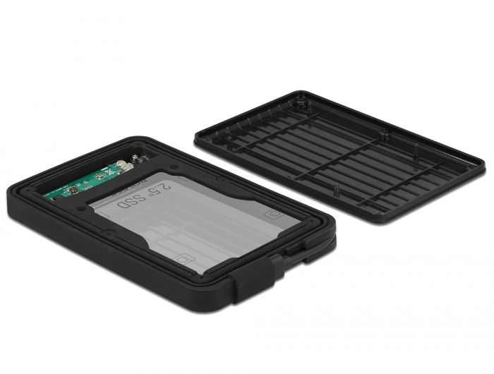 DeLock External Enclosure for 2.5″ SATA HDD / SSD with USB Type-C IP66 Black