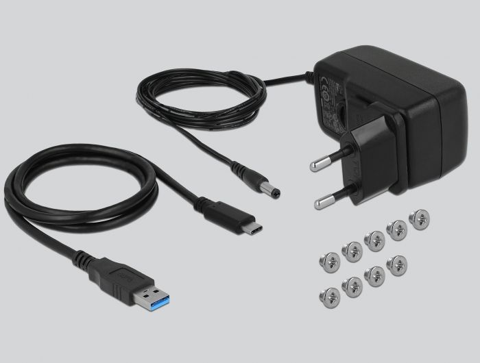 DeLock External USB 3.1 Type-C Enclosure for 2 x 2.5″ SATA HDD / SSD with RAID