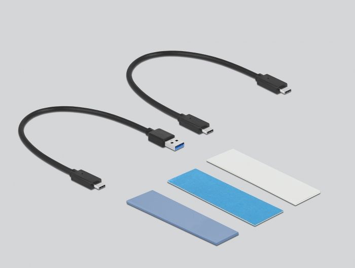 DeLock External USB Type-C Combo Enclosure for M.2 NVMe PCIe or SATA SSD tool free