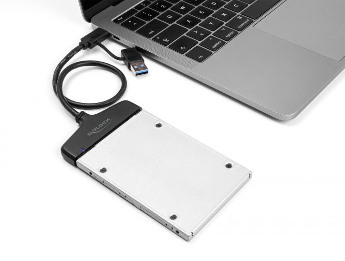 DeLock USB to SATA 6 Gb/s Converter with USB Type-C or USB Type-A connector Black