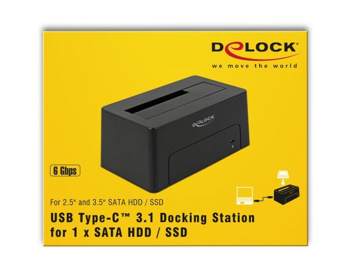 DeLock USB Type-C 3.1 Docking Station for 1x SATA HDD/SSD
