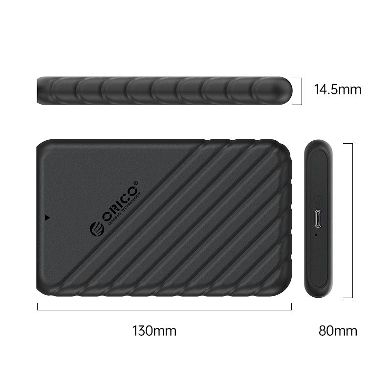 Orico 25PW1-C3-BK-EP USB3.0 Type-C HDD/SSD Enclosure Black