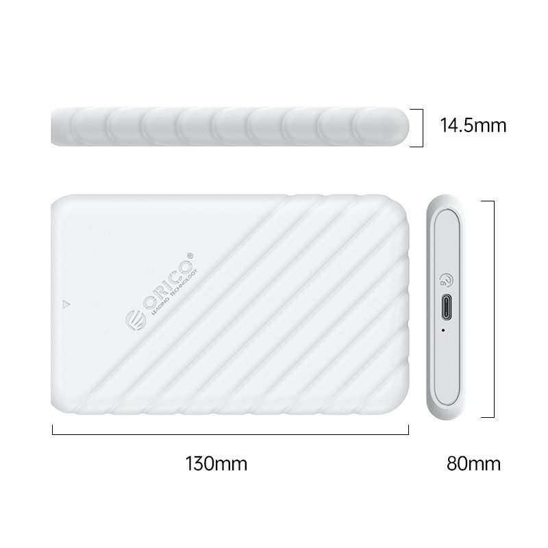 Orico 25PW1-C3-WH-EP USB3.0 Type-C HDD/SSD Enclosure White