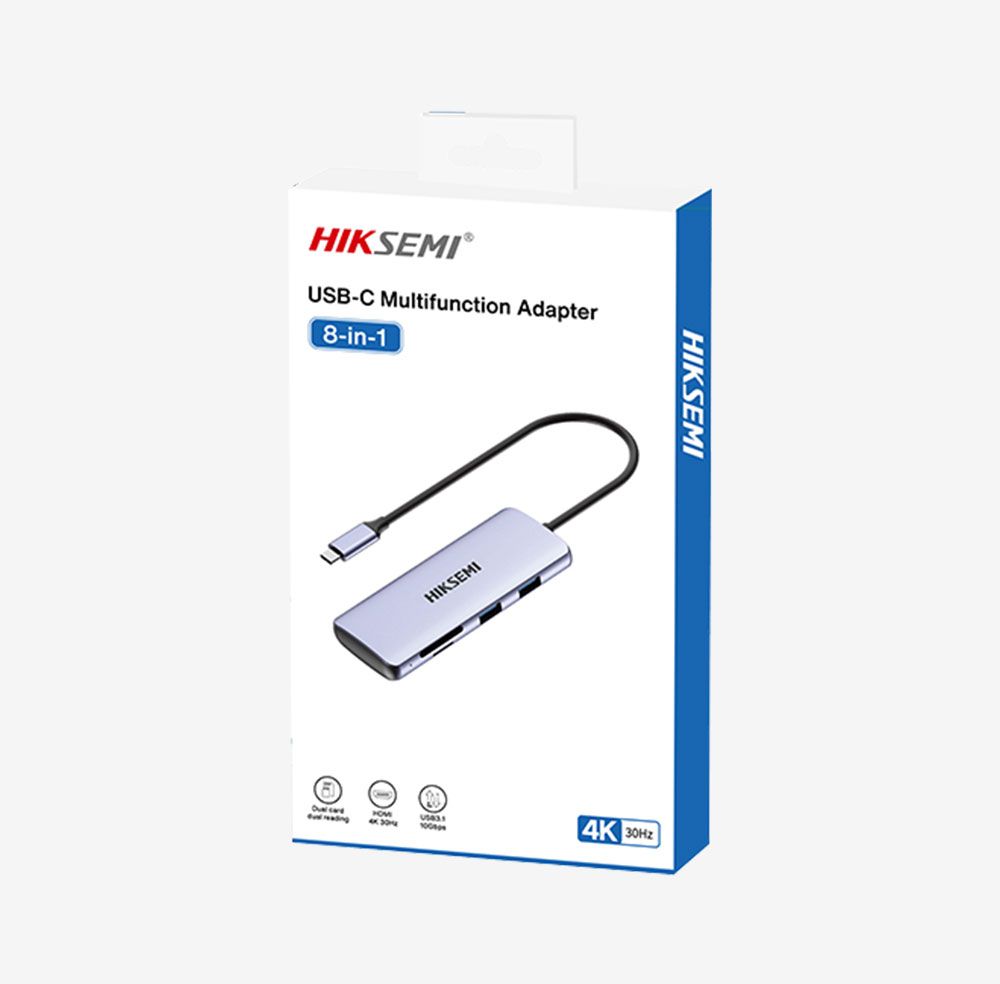 HikSEMI 8-In-1 Type-C Multifunctional HUB Grey