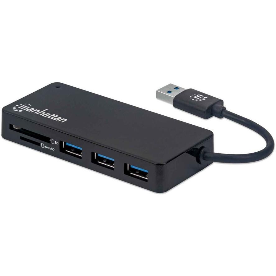 Manhattan 3-Port USB 3.0 Type-A Hub with Card Reader